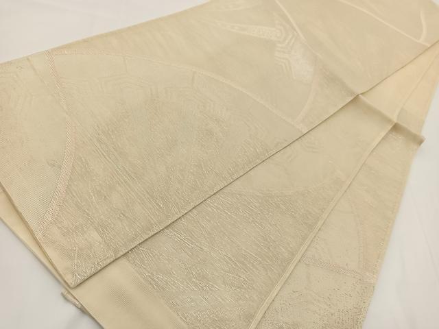 平和屋着物＊夏物 六通柄袋帯 片輪車文 銀糸 正絹 逸品 BAAV7124yc