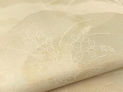 平和屋着物＊夏物 六通柄袋帯 秋草文 金糸 正絹 逸品 BAAV7128yc