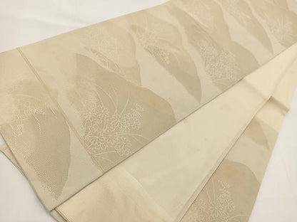 平和屋着物＊夏物 六通柄袋帯 秋草文 金糸 正絹 逸品 BAAV7128yc