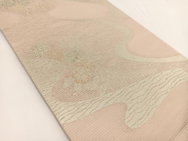 平和屋着物＊夏物 六通柄袋帯 草花文 金銀糸 正絹 逸品 BAAV7133yc