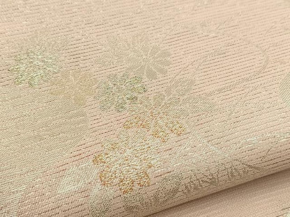 平和屋着物＊夏物 六通柄袋帯 草花文 金銀糸 正絹 逸品 BAAV7133yc