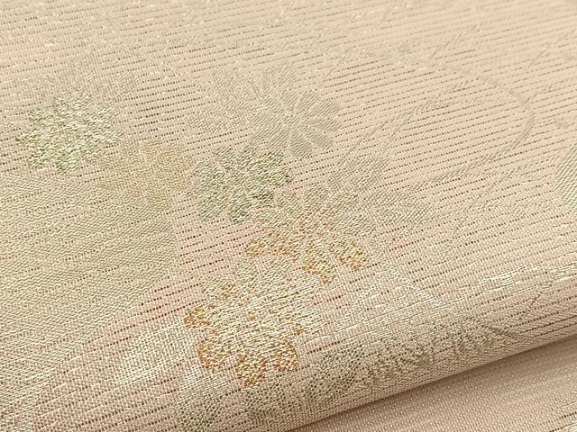 平和屋着物＊夏物 六通柄袋帯 草花文 金銀糸 正絹 逸品 BAAV7133yc