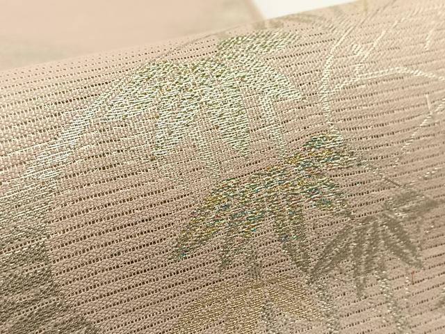 平和屋着物＊夏物 六通柄袋帯 草花文 金銀糸 正絹 逸品 BAAV7133yc