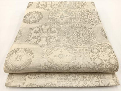 平和屋着物＊夏物 六通柄袋帯 唐織 プラチナ箔 亀甲吉祥文 正絹 逸品 BAAV7134yc