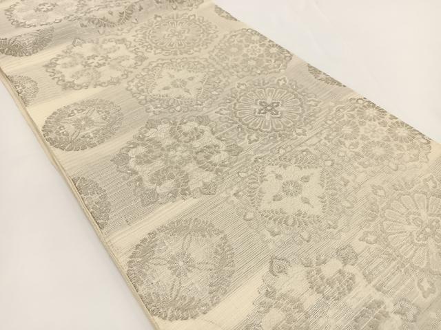 平和屋着物＊夏物 六通柄袋帯 唐織 プラチナ箔 亀甲吉祥文 正絹 逸品 BAAV7134yc