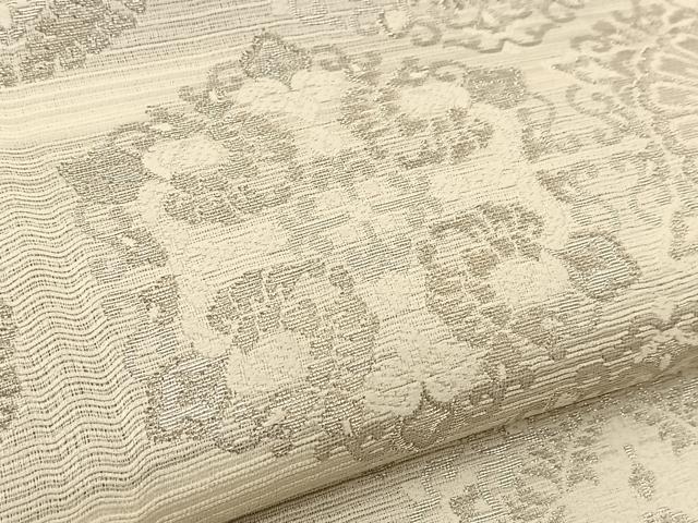 平和屋着物＊夏物 六通柄袋帯 唐織 プラチナ箔 亀甲吉祥文 正絹 逸品 BAAV7134yc