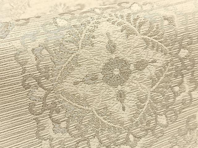平和屋着物＊夏物 六通柄袋帯 唐織 プラチナ箔 亀甲吉祥文 正絹 逸品 BAAV7134yc