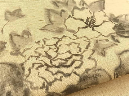 平和屋着物＊夏物 太鼓柄袋帯 手描き 牡丹 正絹 逸品 BAAV7137yc