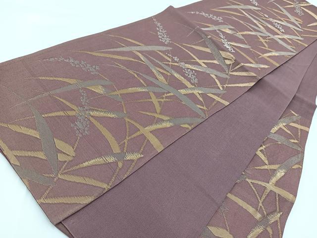 平和屋着物＊夏物 六通柄袋帯 稲穂 金銀糸 正絹 逸品 BAAV7138yc