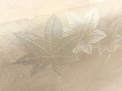 平和屋着物＊夏物 六通柄 本袋帯 草花丸文 銀糸 正絹 逸品 BAAV7139yc