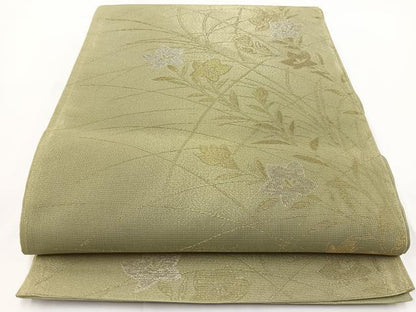 平和屋着物＊夏物 六通柄袋帯 桔梗 金銀糸 正絹 逸品 BAAV7140yc