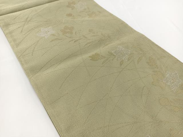 平和屋着物＊夏物 六通柄袋帯 桔梗 金銀糸 正絹 逸品 BAAV7140yc