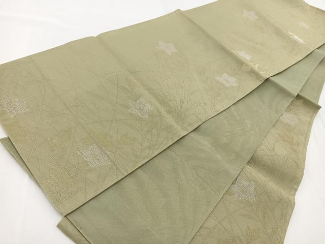 平和屋着物＊夏物 六通柄袋帯 桔梗 金銀糸 正絹 逸品 BAAV7140yc
