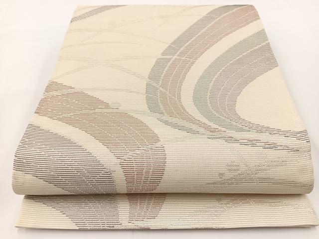 平和屋着物＊夏物 六通柄袋帯 露芝文 銀糸 正絹 逸品 BAAV7141yc