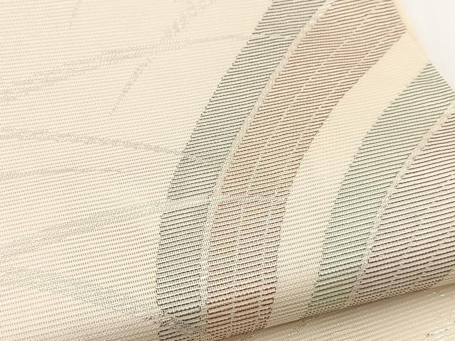 平和屋着物＊夏物 六通柄袋帯 露芝文 銀糸 正絹 逸品 BAAV7141yc