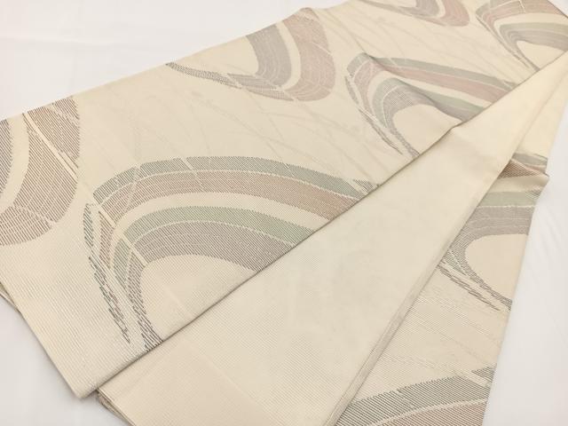 平和屋着物＊夏物 六通柄袋帯 露芝文 銀糸 正絹 逸品 BAAV7141yc