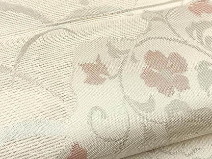 平和屋着物＊夏物 六通柄袋帯 道長花唐草文 銀糸 正絹 逸品 BAAV7143yc
