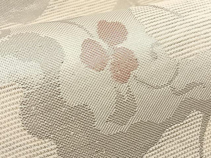 平和屋着物＊夏物 六通柄袋帯 道長花唐草文 銀糸 正絹 逸品 BAAV7143yc
