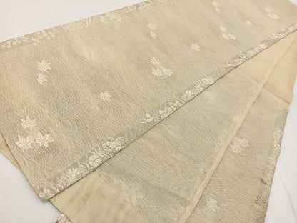 平和屋着物＊夏物 六通柄袋帯 立波秋草文 銀糸 正絹 逸品 BAAV7145yc