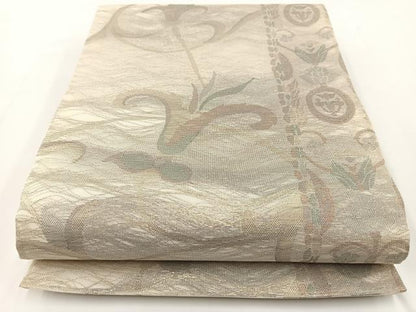 平和屋着物＊夏物 六通柄袋帯 更紗 金糸 正絹 逸品 BAAV7146yc
