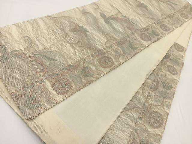 平和屋着物＊夏物 六通柄袋帯 更紗 金糸 正絹 逸品 BAAV7146yc