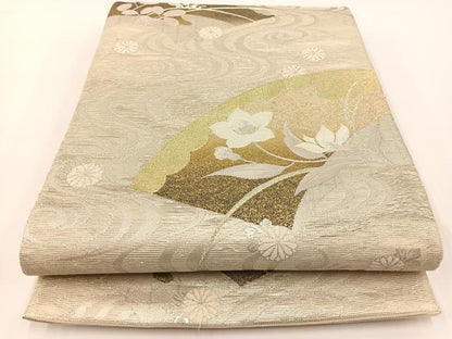 平和屋着物＊夏物　六通柄袋帯　散策の秋　金銀糸　正絹　逸品　BAAV7147yc