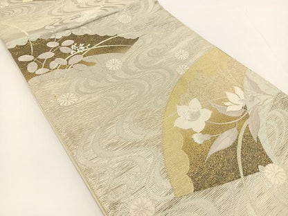 平和屋着物＊夏物　六通柄袋帯　散策の秋　金銀糸　正絹　逸品　BAAV7147yc