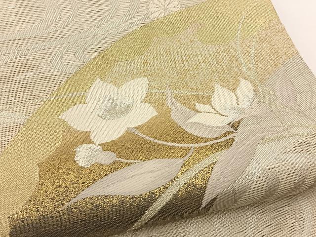平和屋着物＊夏物　六通柄袋帯　散策の秋　金銀糸　正絹　逸品　BAAV7147yc