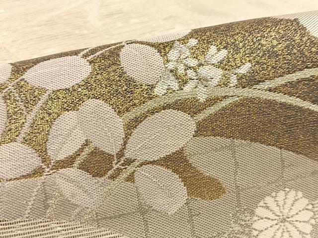 平和屋着物＊夏物　六通柄袋帯　散策の秋　金銀糸　正絹　逸品　BAAV7147yc