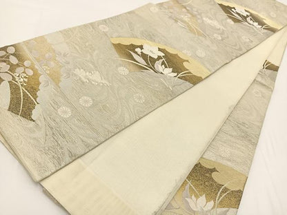 平和屋着物＊夏物　六通柄袋帯　散策の秋　金銀糸　正絹　逸品　BAAV7147yc