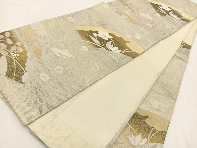 平和屋着物＊夏物　六通柄袋帯　散策の秋　金銀糸　正絹　逸品　BAAV7147yc