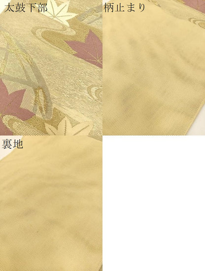 平和屋着物＊夏物 六通柄袋帯 竜田川 金銀糸 正絹 逸品 未使用 BAAV7148yc