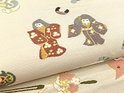 平和屋着物●西陣の老舗 1782年創業 山下織物 六通柄袋帯 唐織 かごめかごめ 金糸 正絹 逸品 BAAV7174yc