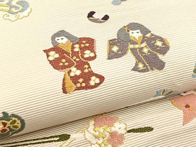 平和屋着物●西陣の老舗 1782年創業 山下織物 六通柄袋帯 唐織 かごめかごめ 金糸 正絹 逸品 BAAV7174yc