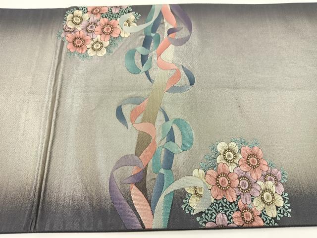 平和屋着物◎六通柄袋帯 花丸文 金銀糸 引箔 正絹 逸品 BAAV7195yc