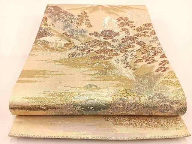 平和屋着物◎六通柄袋帯　京の絵姿　金銀糸　正絹　逸品　BAAV7220yc