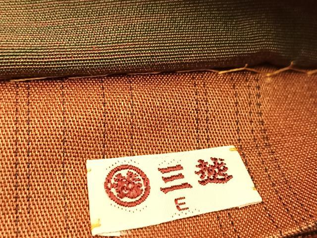 平和屋着物◎全通柄袋帯　ふくれ織　横段花文　銀糸　三越扱い　正絹　逸品　BAAV7221yc