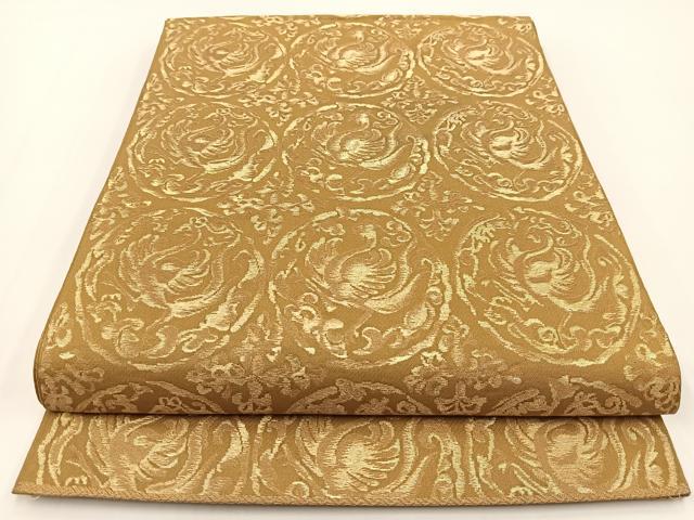 平和屋着物◎六通柄 本袋帯 鳳凰丸文 金糸 正絹 逸品 BAAV7236yc