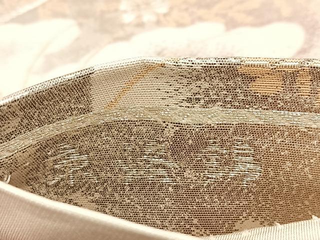 平和屋着物◎六通柄袋帯 二重引箔袋帯 京洛錦 流水花鳥文 金銀糸 正絹 逸品 BAAV7251yc