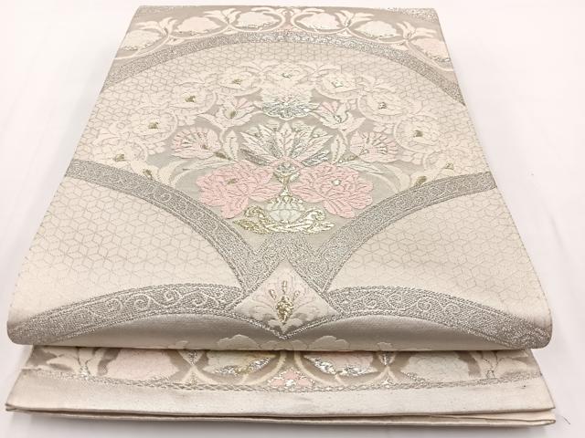 平和屋着物◎六通柄袋帯　唐織　更紗花文　金銀糸　正絹　逸品　BAAV7268yc
