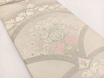 平和屋着物◎六通柄袋帯　唐織　更紗花文　金銀糸　正絹　逸品　BAAV7268yc