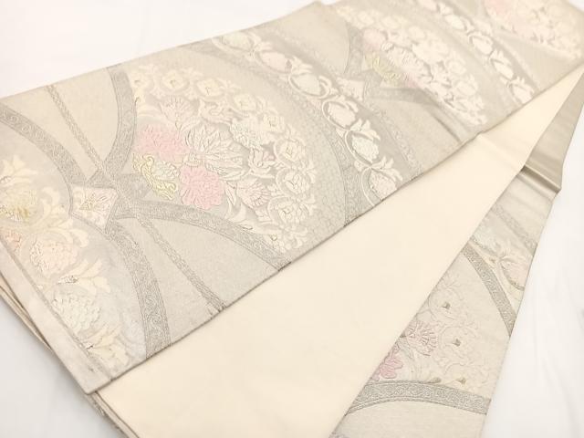 平和屋着物◎六通柄袋帯　唐織　更紗花文　金銀糸　正絹　逸品　BAAV7268yc