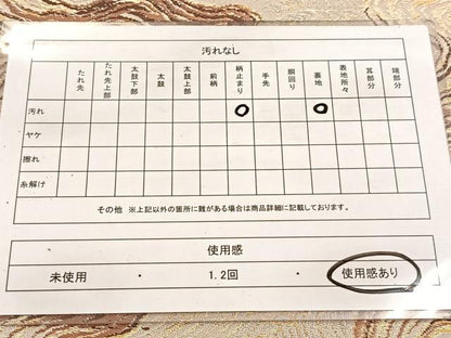 平和屋着物◎六通柄　本袋帯　立波文　金銀糸　BAAV7304yc