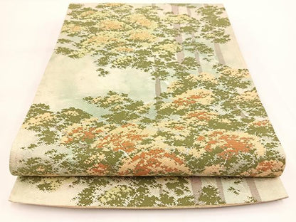平和屋着物◎六通柄袋帯　唐織　樹林文　金銀糸　引箔　正絹　逸品　BAAV7312yc
