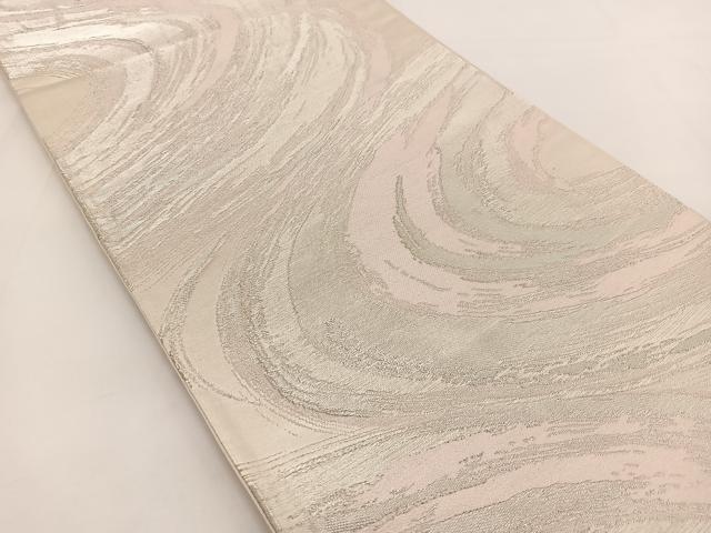 平和屋着物◎六通柄袋帯　流水文　銀糸　正絹　逸品　BAAV7316yc