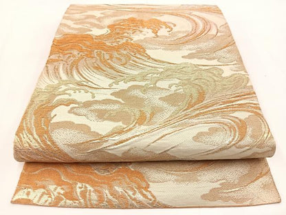 平和屋着物◎六通柄　京袋帯　本袋帯　立波文　金銀糸　BAAV7327yc