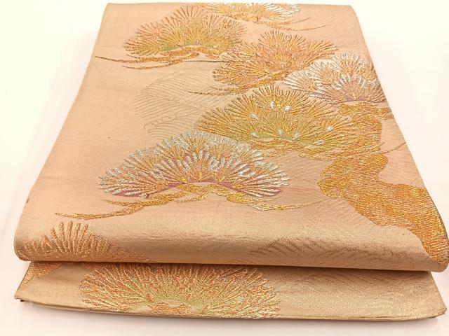 平和屋着物◎六通柄袋帯　浜松文　金銀糸　正絹　逸品　BAAV7328yc