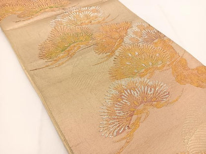 平和屋着物◎六通柄袋帯　浜松文　金銀糸　正絹　逸品　BAAV7328yc