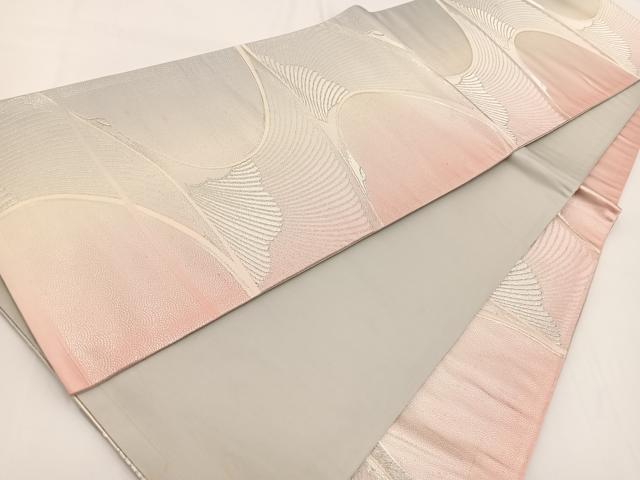 平和屋着物◎六通柄袋帯　飛鶴文　銀糸　正絹　逸品　BAAV7349yc
