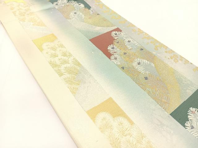 平和屋着物◎六通柄袋帯　祥寿　金銀糸　引箔　正絹　逸品　BAAV7363yc